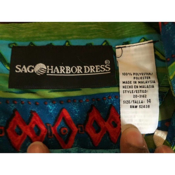 SAG Harbor Sheath Dress Short Sleeve Plus Size 14 - Picture 3 of 4